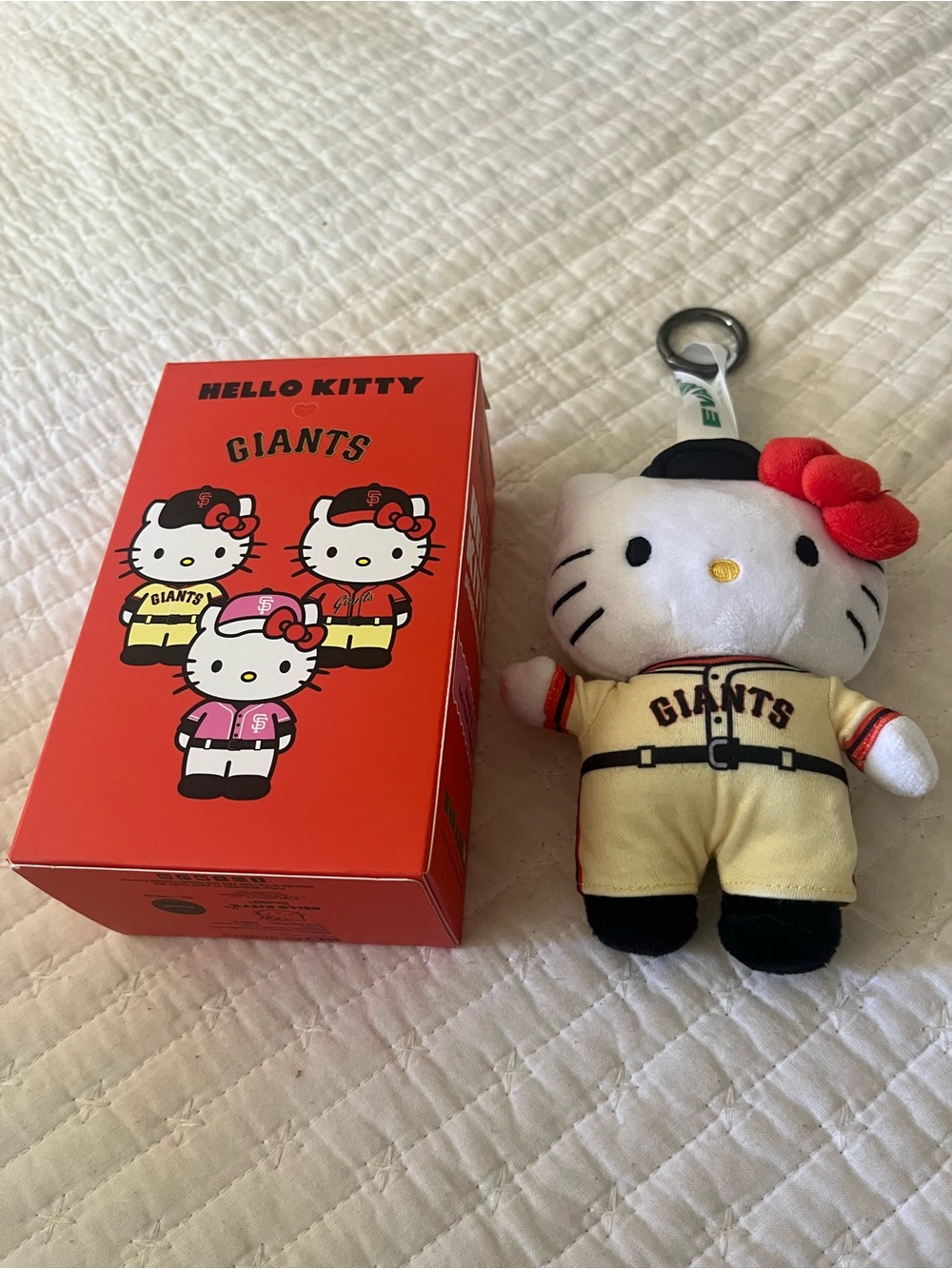 Hello Kitty RARE Pink & White Limited-Edition Plush Keychain with Red Bow - Picture 9 of 10